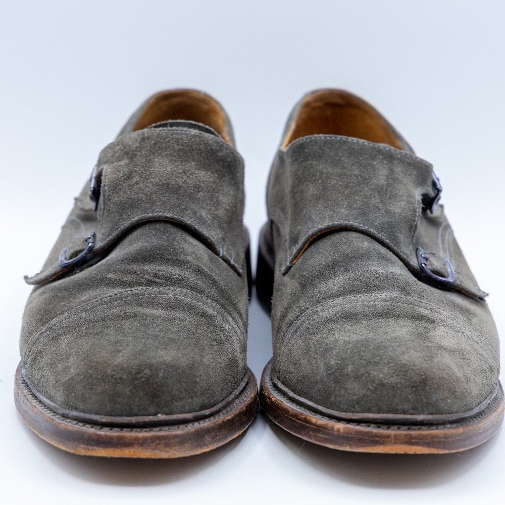 Frye James Monk Strap Suede